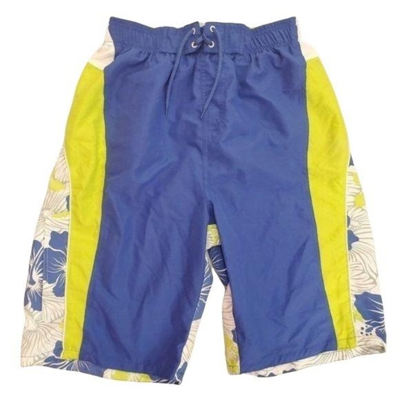Vibrations |  Floral Print Waist Swim Trunks - Picture 1 of 6